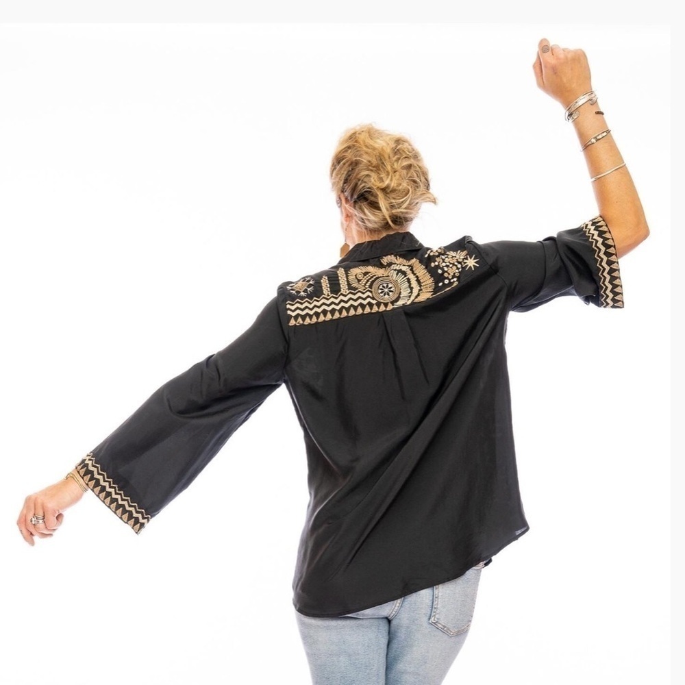 JOhNNY WAS SILK ANTONIA KIMONO SHIRT/KIMONO NWT (extremely oversized) - Picture 12 of 14